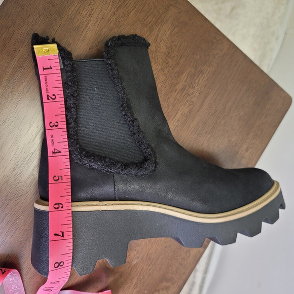 DV by Dolce Vita Vinny Chelsea Boot Womens Size 9 Black Faux Suede Lug Sole - Picture 12 of 13